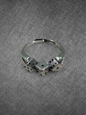 Silver Vintage Open Dice Ring